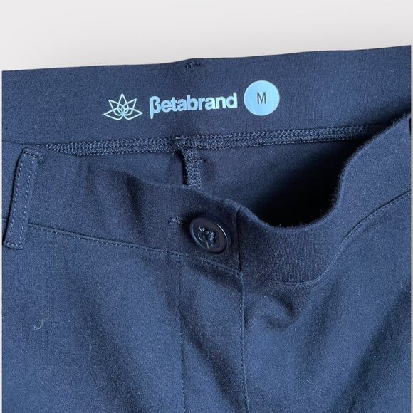 Betabrand Size M Black Straight Leg Classic Dress Pant Yoga Pant - Picture 2 of 5